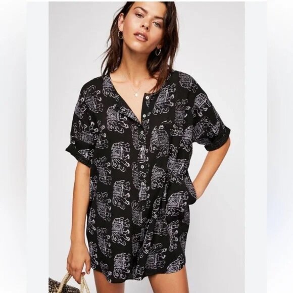 Free People Pants - Free People Elephant Print Romper